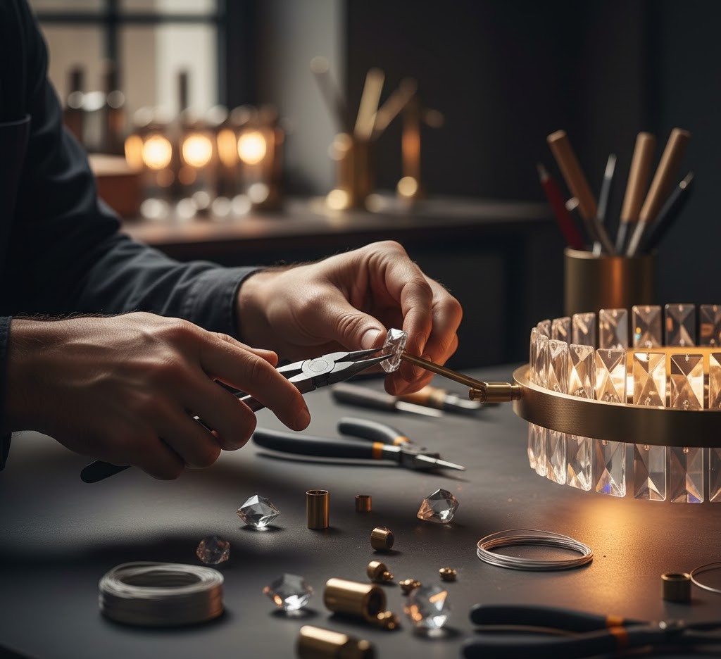 Handcrafted lighting creation process