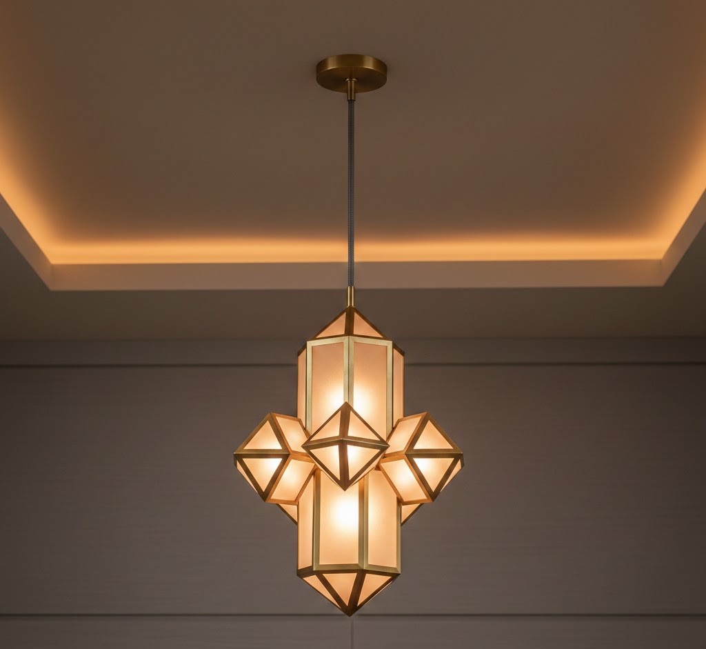 Commercial pendant lighting installation